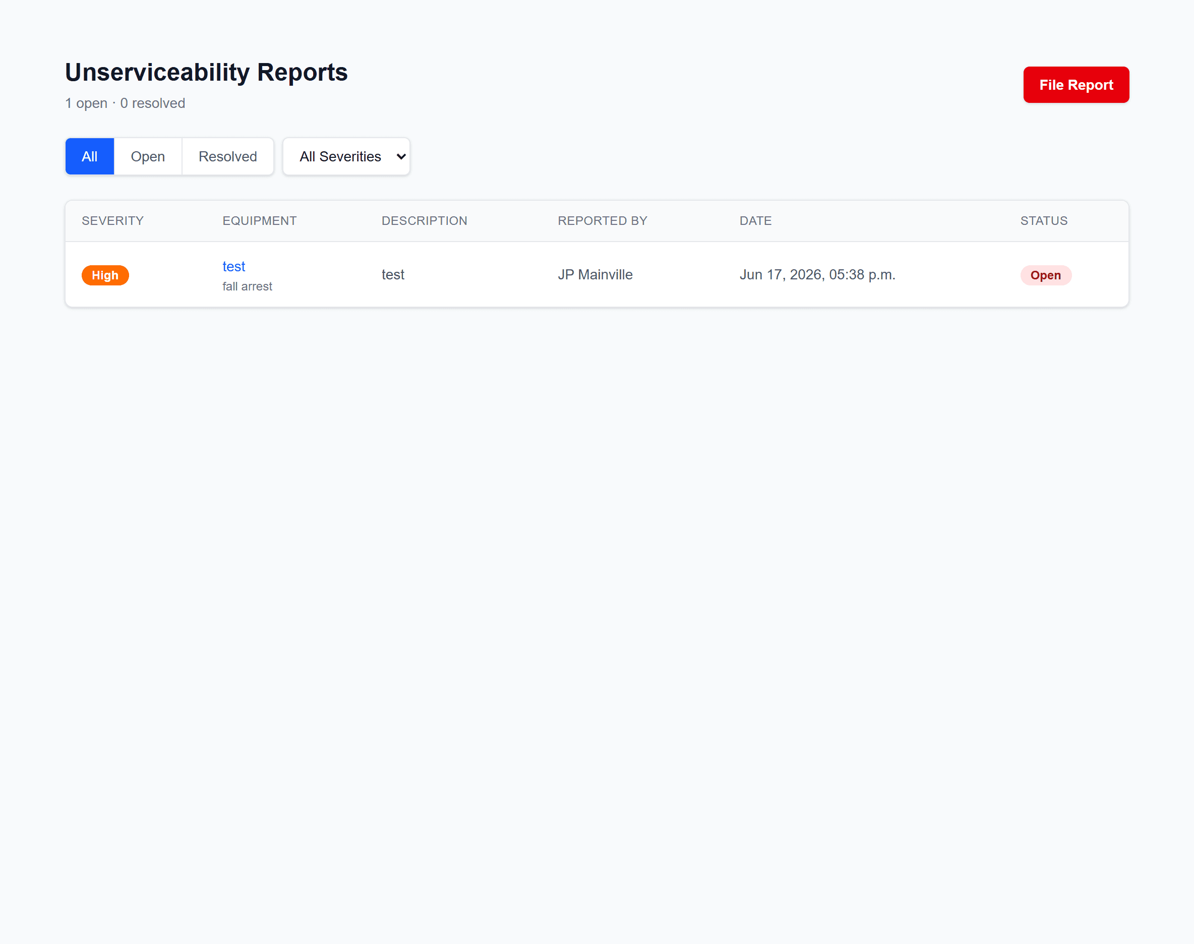 Out-of-service workflow